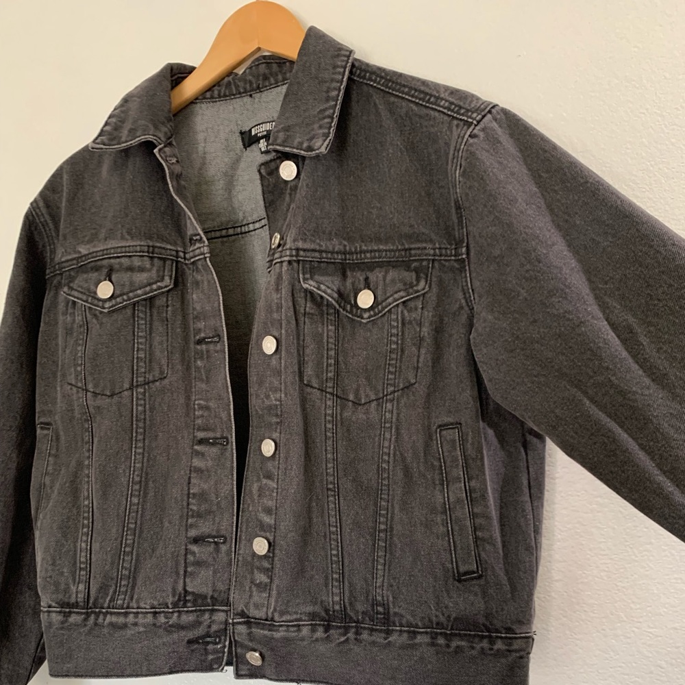 Oversized Faded Black Jean Jacket!